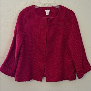 Chico's Women's Weave Blazer/Jacket Burgundy, Sz M